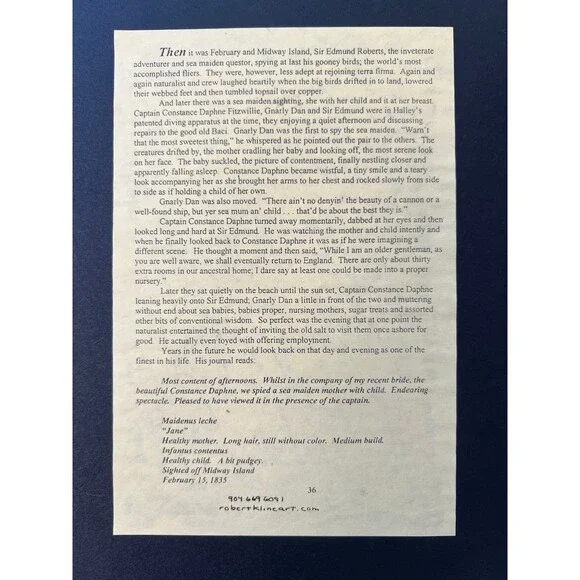 Framed Print Nursing Mermaid Sea Maiden #36 & Sea Baby #17 by Robert Kline Art - Picture 3 of 5